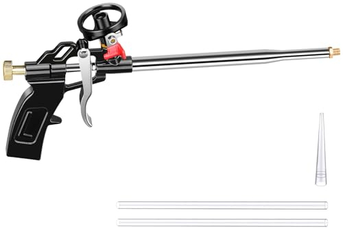 Nutmanel Schaumpistole, Bauschaum Pistole PU-Schaum Bauschaumpistole, Schaumpistole Expanding Foam Gun, Bauschaumpistole Dosierpistole aus Metall - Montageschaum zum Verfüllen, Dämmen & Abdichten