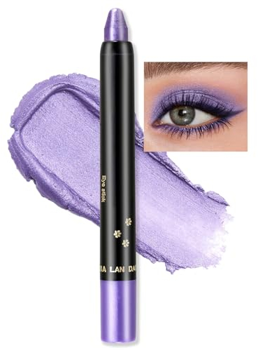 Erinde Crayon Yeux Metallic Violet à Paillettes, Résistant à l'eau et Longue Durée, Crayon Crème Nacré, Haut Pigment Métallique Brillant Pour Fards à Paupières