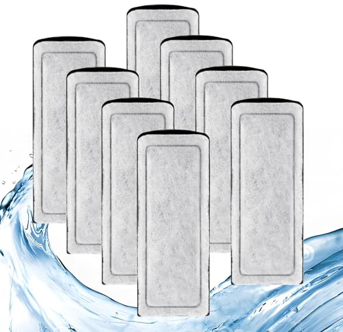 Pryitier 8 Pack Filter Cartridge for Marina Slim Filter S10/S15/S20, Replacement Fish Tank Cartridges with Ceramic for All Three Marina Slim Models