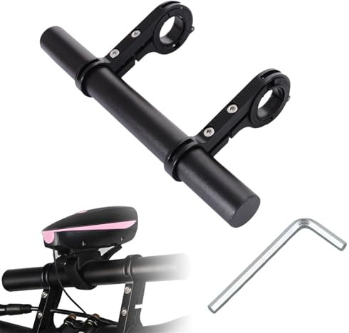Helweet Fahrrad Lenkererweiterung, Lenkerverlängerung für Taschenlampen, Smartphones, Navigationsgeräte und Actionkameras, 20 cm, Sechskantschlüssel