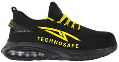 Technosafe Neon Dark Mode, Scarpe Antinfortunistiche da Lavoro S1PL SR ESD, Calzatura di Sicurezza Leggera (Giallo Shock, Sistema Taglie Calzature EU, Adulto, Numero, Media, 43)