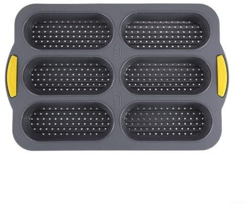 CNANRNANC Vassoio in silicone per baguette, 15 cm, mini stampo per baguette, vassoio in silicone per hot dog mini torte e grandi barrette per cereali (grigio)