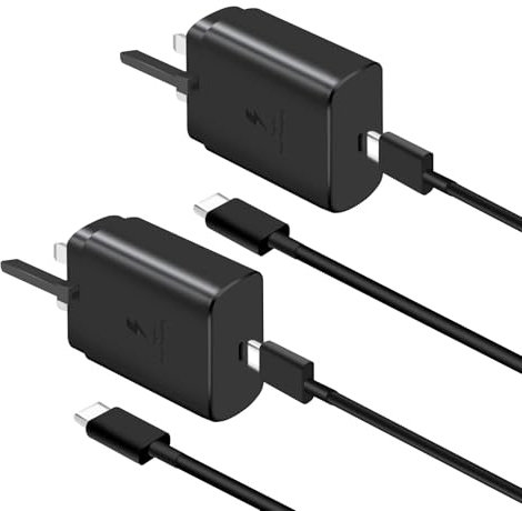 SLDYAPCX 45W USB C Fast Charger Type C Phone Charging Cable Block Compatible With Samsung Galaxy S24/S23 Ultra/S23+/S22 Ultra/S22+/S20 Ultra/Note 10 Plus, Galaxy Tab S8 [2 PACK]