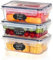 Goldeluxe 3 Contenitori Ermetici 840ML per Alimenti, Senza BPA, Portatili. Compatibili con Frigo e Lavastoviglie. Ideali per Conservazione e Trasporto di Pietanze, Frutta, Insalate e Zuppe