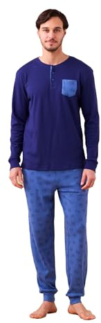 Noidinotte - Pigiama Uomo Invernale in Caldo Cotone Articolo Game. - XXL Blu Azzurro