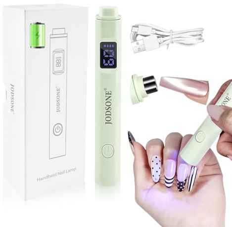 JODSONE Séchoir à ongles portable Small U V avec écran LCD magnétique rechargeable Mini séchoir à ongles portable pour la maison Manucure DIY, Vert