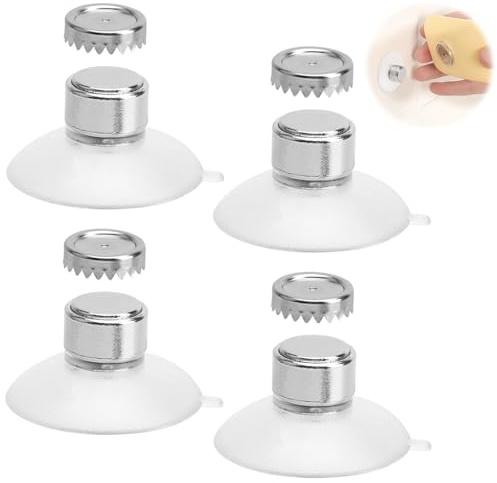 YOFDAL Juego de 4 Jaboneras Magnéticas con Ventosa,Fijación Sólida,Jabonera de Ducha Sin Taladrar,se adhieren fácilmente a Todas Las Superficies - Ideal para baños,cocinas
