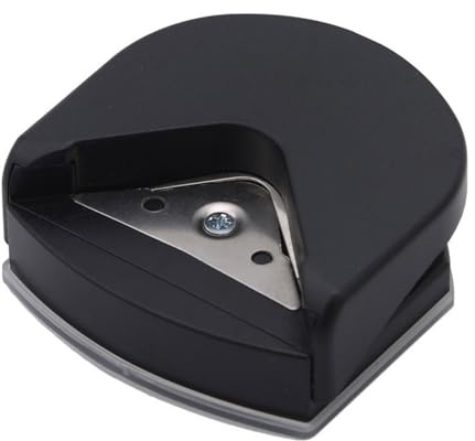 Mini cortador de bordes de papel – rápidamente esquinas laminadas afiladas, estabilidad base antideslizante, triple punzón de 3 vías + capacidad de corte de 2 mm, interior reforzado de acero