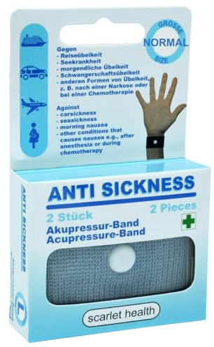 scarlet health | Akupressurband »Sea«, 1 Paar elastische Armbänder zur Anwendung am Handgelenk, für Kinder & Erwachsene – diskreter Reisebegleiter (Schwarz)