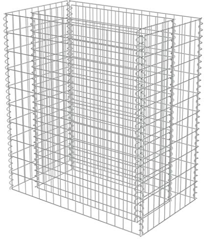 Tidyard Gabionen Hochbeet | Gabionenkörbe | befüllbare Steinkörbe | aus Stahl 90 x 50 x 100 cm (L x B x H), Silbern, Drahtkorb Blumentopf Gabione Pflanzenkorb