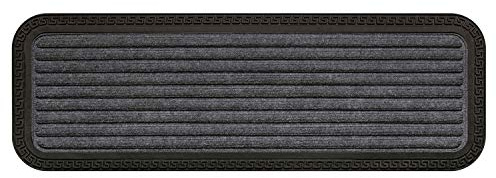 OLIVO.shop | MOQUETTE SCALINO Zerbino in gomma antiscivolo per scale con inserto super assorbente, 25x75 cm 5 colori (GRIGIO)
