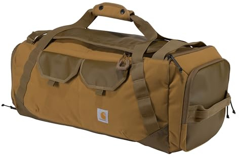 Carhartt - Borsone per carico pesante, resistente all'acqua e chiudibile, per cantiere, palestra e viaggio, Carhartt, marrone, 55L