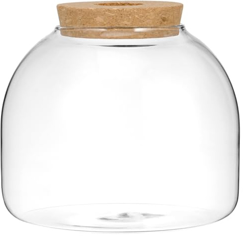 ULTECHNOVO Terrario De Cristal Con Tapón Tarro De Terrario Para Plantas Hidropónicas Y Ecosistema 5.90X5.90X5.31In Contenedor Para Micropaisaje Decoración Para Jardín Dormitorio Oficina