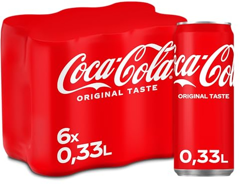 Coca-Cola Classic - prickelndes Erfrischungsgetränk mit unverwechselbarem Coke-Geschmack - koffeinhaltiger Softdrink in Einweg Dosen (6 x 330 ml)