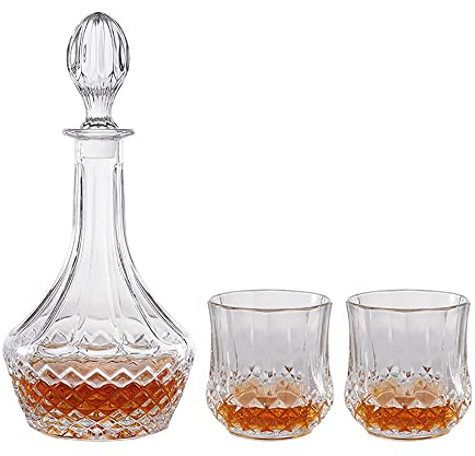YOtat Whiskey Glasses Clear Shot Glasses Bar Set Old Fashioned Drinking Glasses Brandy Snifter Whisky Glass For Liquor Gin Tonic Cognac-Gift For Boyfriend Set Of 6 (Set Of 2Cups)
