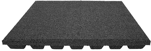 TOPRUBBER Fallschutzplatte 50x50x4 cm Schwarz Gummiplatte Spielplatzmatte
