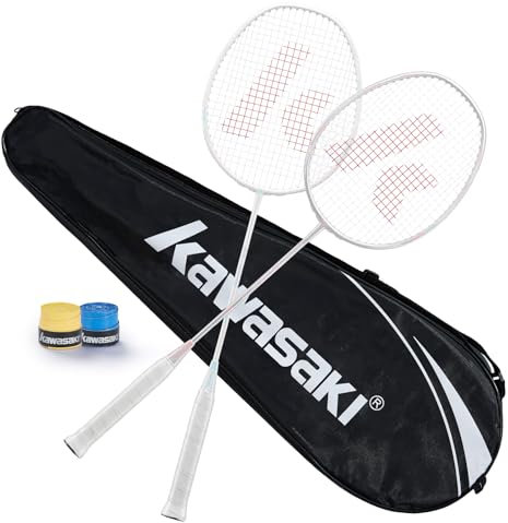 Badminton Racket Professional Graphite Shaft Badminton Set 2 Super Lightweight Shuttlecock Racquet for Training, Sports and Entertainment with 2 Overgrips/ 1 Carrying Bag