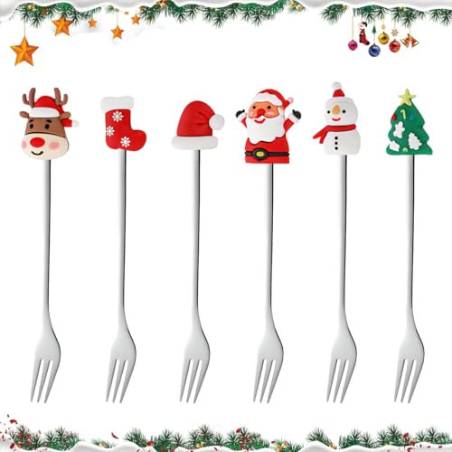 Stainless Steel Dessert Forks Set - 6 Pieces for Cake, Fruit, Salad & Appetizer