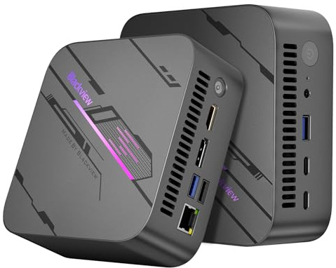 Blackview MP100 W-11 Pro Mini PC, Ryzen 5 7430U (7 NM, 6C/12T, 4,3 GHz), 32 GB DDR4, SSD M.2 de 1 TB, DP 1.4 + HDMI 2.0 + Type-C, Pantalla Triple UHD 4K, WiFi 6/BT 5.2/RJ45 Mini Ordenador