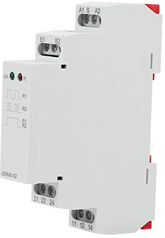 Ycauty GRM8-02 Elektroniskt Impulsrelä Kompakt Storlek Låsminnesrelä för Multi Point Control AC 35mm DIN-skena