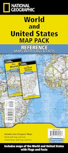 World and United States (folded with flags and facts) [Map Pack Bundle] (National Geographic Reference Map)