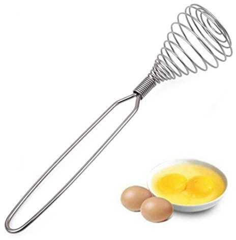 Spring Whisk, i Kito Stainless Steel Manual Eggbeater Hand Egg Mixer Whisk Blender Stirring Beater Cream Frother Flour Stirrer for Kitchen
