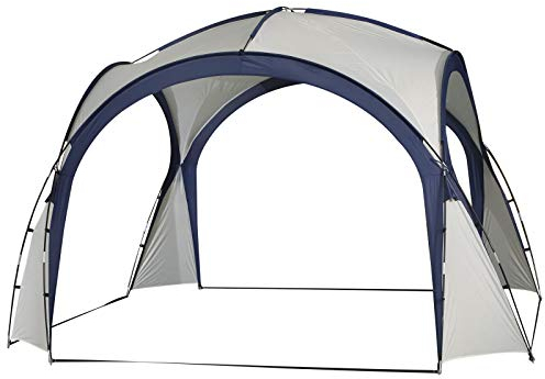Outsunny Tonnelle de Camping 3,5 x 3,5 m, abri de Plein air, Tente dôme de Jardin, abri de Jardin, terrasse, pavillon Arc, Pare-Soleil, crème et Bleu