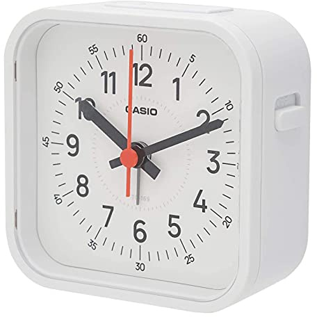 Casio TQ-169-7JF Alarm Clock, White, Analog, Small, Mini Light, Snooze Light