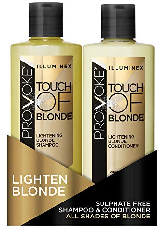 PROVOKE Illuminex Touch of Blonde Lightening Blonde Shampoo and Conditioner Duo Pack 200 ml, For Warm Blonde & Highlighted Blonde Hair