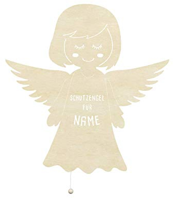 Personalisiertes Nachtlicht Baby / Kind Schlummerlicht Nachtlampe mit Namen Emma der Engel Schutzengel Stilllicht Kinder-licht Kinderzimmerlampe Nachtleuchte Mädchen Jungen Nachtlicht LED-Lampe