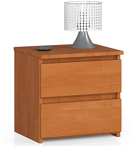 AKORD | Comodini Picolo con 2 Cassetti | Armadio Camera da Letto | Mobiletto Multiuso | Cassettiera Scrivania | Salvaspazio | | 40 x 40 x 35 cm | 16mm Pannello laminato | Ontano