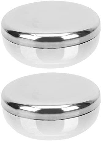 YARNOW 2Sätze Koreanische Reisschüsseln mit Deckel Traditionelle Dampf-reisschale für Buffet und Restaurant Langlebig Rostfreiem Stahl