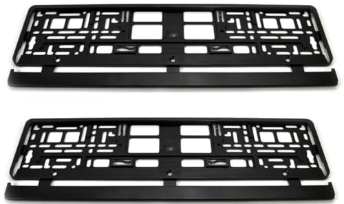 JDBrands Pair of Black Number Plate Surrounds Holder Frame for all cars ABS Plastic - CAR/VAN/TRUCK/CARAVAN/REPLACEMENT