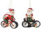 Kaemingk Christbaumschmuck Glas 12cm 1 Stück Sortiert Weihnachtsmann mit Fahrrad mundgeblasen - rot - grün - schwarz