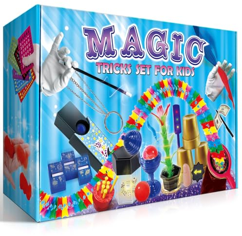 Heyzeibo Zauberkasten für Kinder - Upgarden Zaubertricks Set mit Zauberstab, Tasche für Zauber Tricks, Anleitung und weiteren Zauberrequisiten für Kinder, Anfänger und Erwachsene