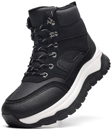 Wuyaraymia Botas de Invierno Mujer Sneakers Zapatos Cómodas y Lígeras Añadir Terciopelo Negro 40 EU