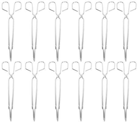 CDQL 12PCS Comfortable Grip Kitchen Baking Bread Tongs, Practical Cooking Scissor Tongs, Barbecue Grilling Tongs Tool for Flipping Food