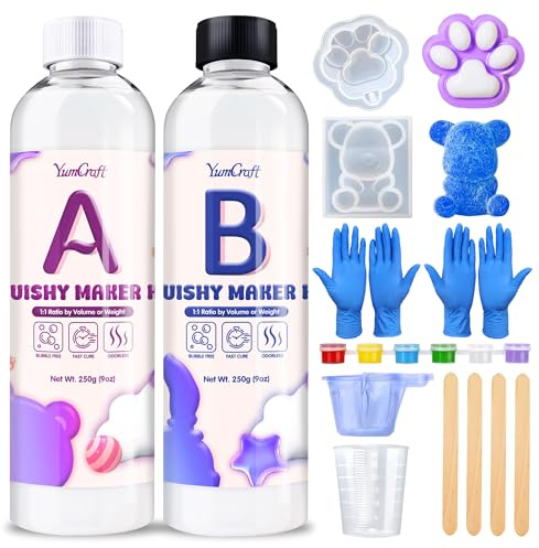 500g Silicona LíQuida Para Squishy Maker: Kit Para Hacer Caucho de Silicona SúPer Suave, Mezcla Ab 1:1, Regalo Diy de DescompresióN, Fufu Squishy, Bricolaje Regalo DescompresióN, Squishy Pata de Gato
