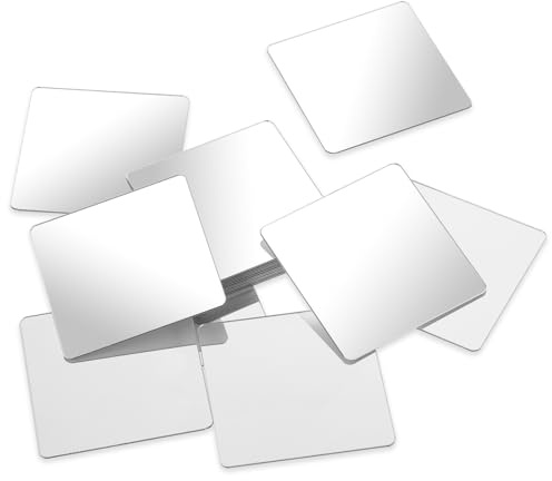 Lot de 20 mini carreaux de miroir carrés en acrylique 5,1 x 5,1 cm autocollants muraux pour projets de bricolage, fournitures d'artisanat, décoration murale et de table