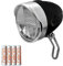 nean LED Fahrradlicht, Fahrradlampe, Fahrrad Frontlicht, Fahrradleuchte vorne, Scheinwerfer hell mit StVZO Zulassung, inkl. 4X Batterie, 30 LUX, schwarz