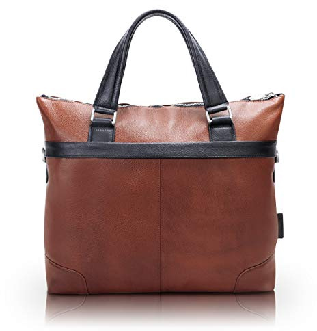 McKlein 15 Leather, Two-Tone, Laptop & Tablet Briefcase- EASTWARD- Brown