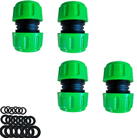 YAAVAAW Kit de Réparation de Tuyau D'arrosage 19mm 3/4 Pouce,4Pcs Jardin Raccord Tuyau pour Extension, Connecteur de Tuyau pour un Raccordement Facile et Rapide ou un Tuyau de Réparation Sans Outils