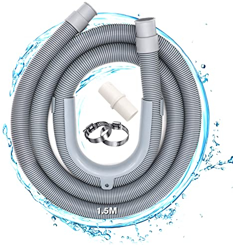 JOLIGAEA Abwasserschlauch, Ablaufschlauch Verlängerung 1.5m Waschmaschine/Spülmaschine Ø 19 / 22mm Universal Ablaufschläuche für Waschmaschinen, Inklusive Bügel und Schlauchschellen