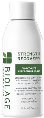 Biolage Strength Recovery Conditioner - Moisturizes & Strengthens Damaged Hair, Softness & Shine, Olive Squalane & Vegan Proteins, Paraben-Free, Vegan, 1.7 Fl Oz
