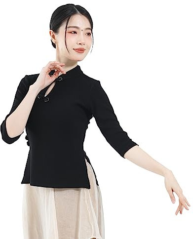 Angcoco Hauts de Blouse Cheongsam Qipao Traditionnels Chinois pour Femmes