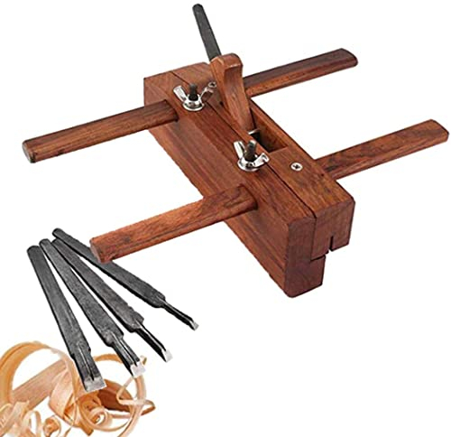 MytaYt Hand Holz Falz Hobel DIY Pflug Hobel Schlitz Grooving Holz Hobel Schulterhobel Verstellbarer Handhobel Für Zimmermann Holzschnitzer Mit 5 Hobelklingen