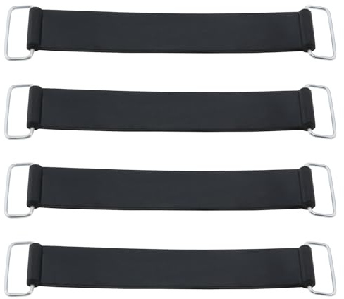 LT Easiyl 4 Piezas Correa de Batería Soporte de Goma Cinturón Batería Amarre Batería Vendaje de Goma Piezas de Repuesto Compatible con Honda Compatible con Suzuki Y Otras Motocicletas (Negro)
