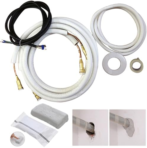 2x 4m QuickConnect Kupferleitung Kältemittelleitung Kupferrohr für Split Klima 9000BTU und 12000BTU Quick Klimaanlage Klimagerät reines Kupfer (1x 1/4 Zoll + 1x 3/8 Zoll)