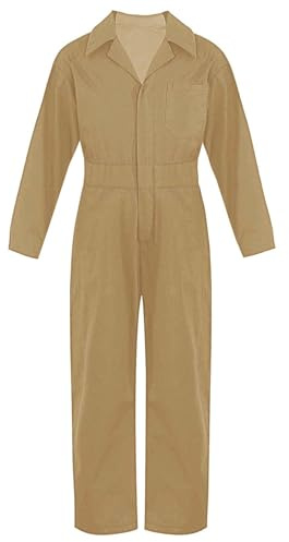 Aislor Mono De Manga Larga Con Cremallera Para Niñas Petos De Trabajo Mecánico Con Cremallera Overol Deportivo De Una Pieza Monos Casuales Sueltos Caqui 13-14 años