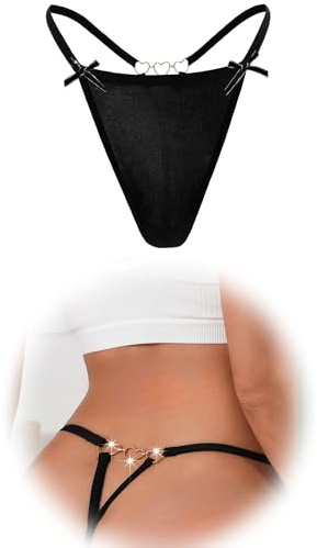 FULLJOYLOVE Femmes Sexy Dentelle Maille Culotte Creuse Taille Ceinture Culotte sans Dames Extensible Taille Basse Bikini Slips Dentelle sous-vêtements pour Femme